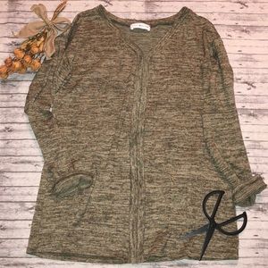 Coco and Main • Army Green Marbled Soft Sweater